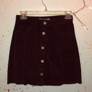 burgundy button down skirt ( never worn)
